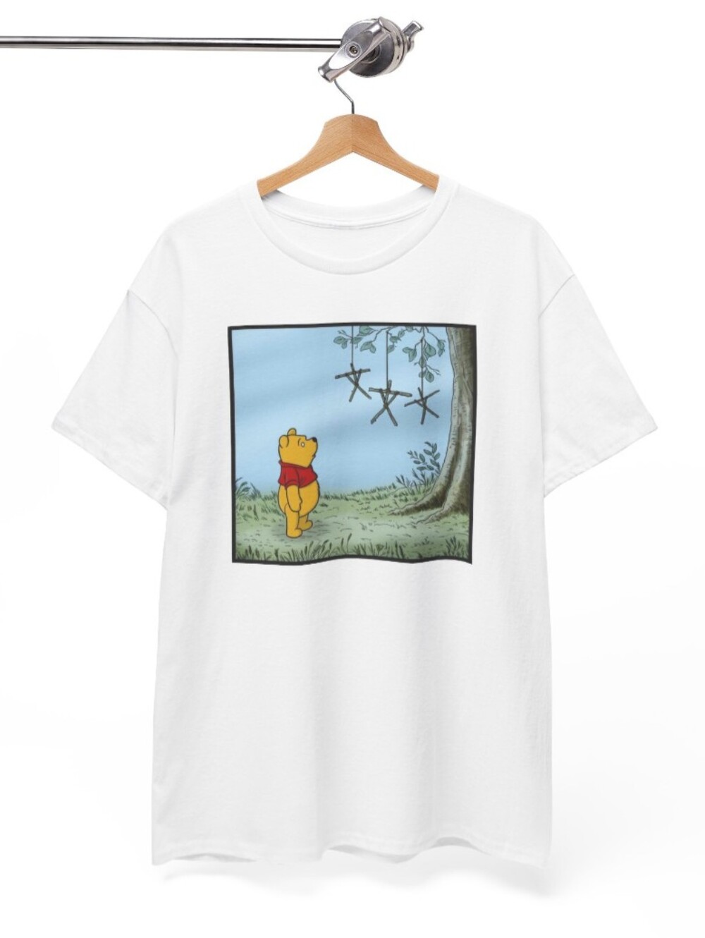 White Winnie the Pooh Graphic Tee - Yellow & Red Print